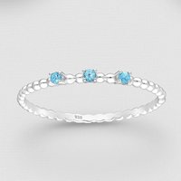20% Discount on John Greeds Signature Silver Swiss Blue Topaz Ring