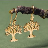 John Greed Tempest Wald Gold Plated Tree of Life Branch Drop Earrings