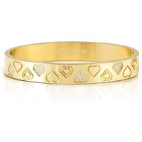 Nomination Pretty Stainless Steel Gold Plated Heart Pattern CZ Satin Shine Bangle