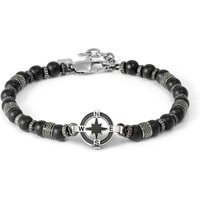 Nomination Manvision Stainless Steel Black Agate Wind Rose Bracelet