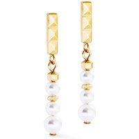 Coeur De Lion Pearl GEOCUBE Earrings Gold Plated Crystal Pearl