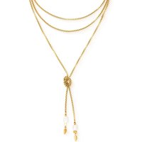 Coeur De Lion Elegance Pearl Necklace Gold Plated Serene Knot