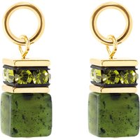 Coeur De Lion Ear Me Up GEOCUBE Earring Charms Gold Plated Green Nephrite