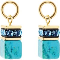 Coeur De Lion Ear Me Up GEOCUBE Earring Charms Gold Plated Turquoise