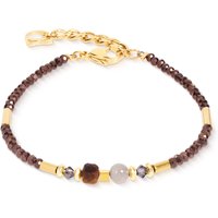 Coeur De Lion Elegance Precious Stones Bracelet Gold Plated Brown Tiger's Eye
