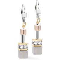 Coeur De Lion Precious Stones GEOCUBE Drop Earrings Grey Agate