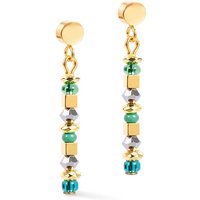 Coeur De Lion Elegance Crystals Drop Earrings Gold Plated Green Hematite & Cut Glass