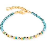 Coeur De Lion Elegance Crystals Bracelet Gold Plated Green Hematite & Cut Glass