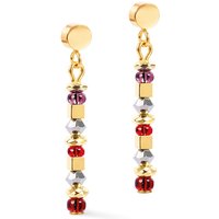 Coeur De Lion Elegance Crystals Drop Earrings Gold Plated Brown-Red Hematite