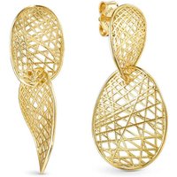 Nomination Leaf of Light Gold Plated Filigree Oval Link Drop Earrings
