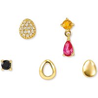 Nomination Precious Moves Gold Plated Zirconia Oval Earring Set