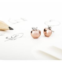 John Greed Tempest Wald Rose Gold Plated Silver Apple Stud Earrings