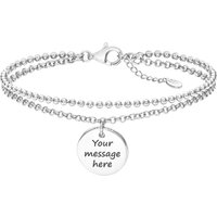 John Greed Signature Silver Double Chain Disc Bracelet