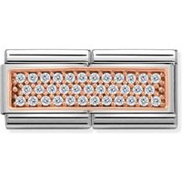 Nomination Classic Rose Gold & CZ Double Charm