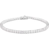 John Greed Signature Silver Princess Cut CZ Tennis Bracelet