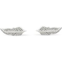 John Greed Signature Silver Feather Earrings