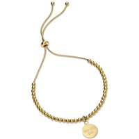 John Greed Signature Gold Plated Disc Charm Slider Bracelet