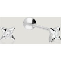 John Greed CANDY Sky Silver Tiny CZ Star Threaded Labret Earrings