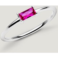 50% Off John Greed Candy Cane Silver Ring with Ruby Red Stone for Women