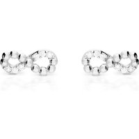 John Greed Signature Silver CZ Beaded Infinity Stud Earrings