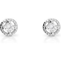 John Greed Signature Silver Small CZ Beaded Edge Stud Earrings