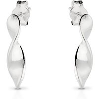 John Greed Signature Silver Twisted Infinity Drop Stud Earrings