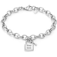 Nomination Stainless Steel Padlock & Key Engravable Bracelet