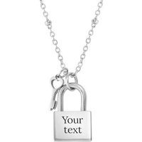 Nomination Stainless Steel Padlock & Key Engravable Necklace