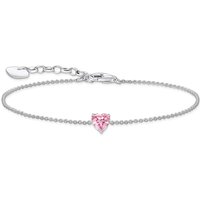Thomas Sabo Sterling Silver Pink Heart Cubic Zirconia Bracelet