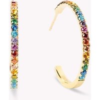 Coeur De Lion Elegance Halo Hoop Earrings Gold Plated Rainbow