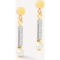 Coeur De Lion Elegance Pearl Hematite Earrings Gold Plated