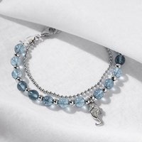 John Greed Tempest Cove Silver & Blue Quartz Seahorse Bracelet