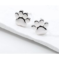 John Greed Signature Silver Paw Stud Earrings