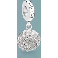 John Greed Tempest Silver Marigold October Birth Flower Pendant Charm