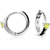 John Greed Signature Silver November Birthstone Huggie Hoop Earrings