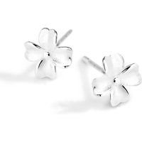 John Greed Signature Silver Clover Stud Earrings