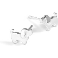 John Greed Signature Children's Silver Cute Dog Stud Earrings