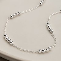 John Greed Signature Silver Diamond-Cut Beaded Anklet