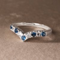 20% Discount on John Greeds Signature Silver Sapphire CZ Wishbone Ring