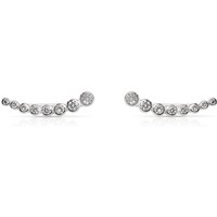 John Greed Signature Silver Rubover CZ Climber Earrings