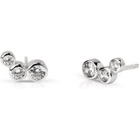 John Greed Signature Silver Graduated Rubover CZ Stud Earrings