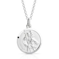 John Greed Signature Silver Polished St Christopher Necklace