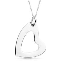 John Greed Signature Silver Open Tilted Heart Necklace