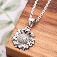 John Greed Tempest Meadow Silver CZ Sunflower Necklace