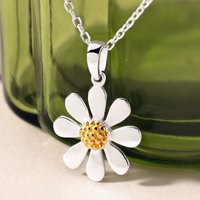 John Greed Tempest Meadow Silver & Gold Plated Plain Daisy Necklace