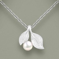 John Greed Tempest Wald Silver Freshwater Pearl Leaf Necklace