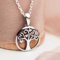 John Greed Tempest Wald Silver Swirl Tree Of Life & Heart Necklace