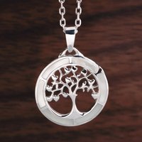 John Greed Tempest Wald Silver Mother of Pearl Tree of Life Necklace