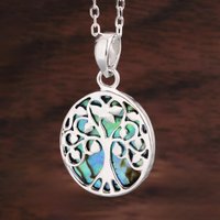 John Greed Tempest Wald Silver Abalone Tree Of Life Necklace