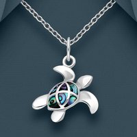 John Greed Tempest Cove Silver Abalone Shell Turtle Necklace